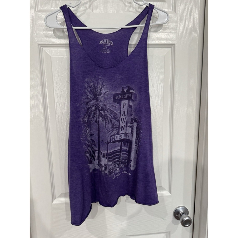 Gold & silver pawnshop purple tank size 2 X Women's Vegas